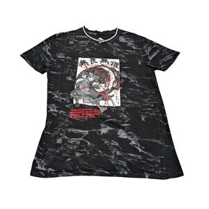 Original Gravity Mens Samurai Graphic Tee Black Marble V-Neck Size‎ Medium